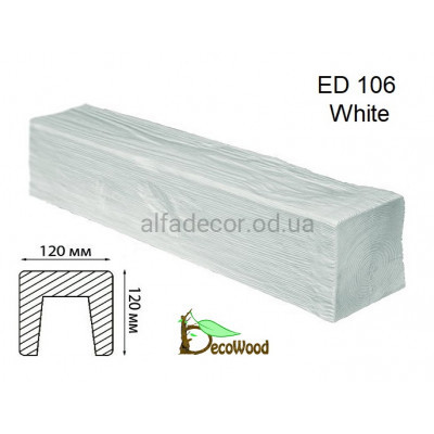 Балка Модерн ED 106 (2м) classic біла 12х12 DecoWood купити в Одесі