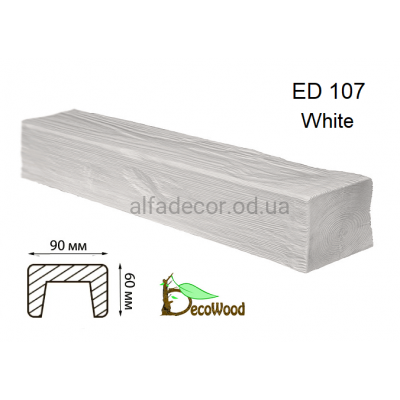Балка Модерн ED 107 (4м) classic белая 6х9 DecoWood купить в Одессе