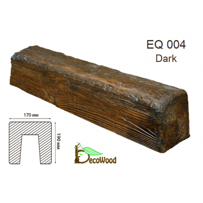 Балка Рустик EQ 004 (4м) classic дуб темний 19х17 DecoWood купити в Одесі
