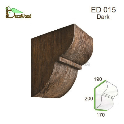 Консоль балки Модерн ED 015 classic дуб темний 19х17 DecoWood купити в Одесі