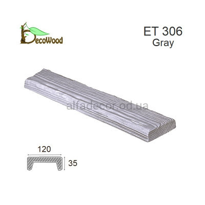 Панель Рустик ET 306 (2м) classic дуб сивий 12х3,5 DecoWood купити в Одесі