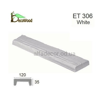 Панель Рустик ET 306 (3м) classic белая 12х3,5 DecoWood купить в Одессе