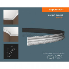 Карниз(плинтус) гибкий с орнаментом Европласт 1.50.251 Flex
