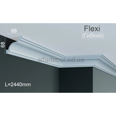 Карниз поліуретановий гнучкий Gaudi Decor P 208 Flexi (2.44м) купити в Одесі