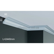 Карниз поліуретановий стельовий Gaudi Decor P 220 (2.44м)