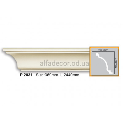 Карниз поліуретановий стельовий Gaudi Decor P 2031 (2.44м) купити в Одесі