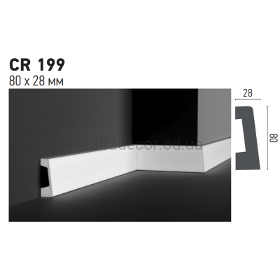 Плінтус поліуретановий Gaudi Decor CR 199 (2.44м) купити в Одесі