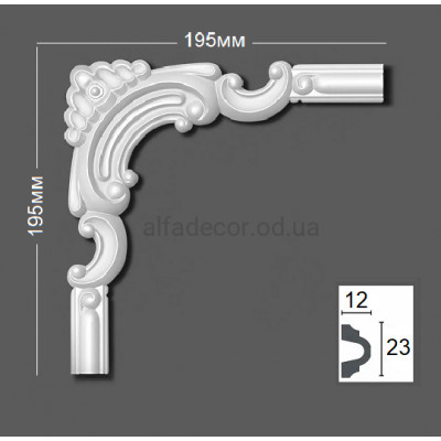 Кут до молдінгу полімерному HCR 516-3 Grand Decor купити в Одесі