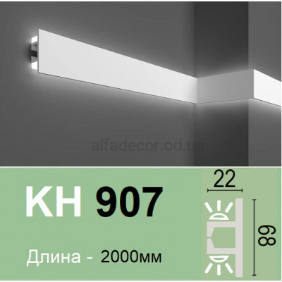 Карниз для підсвічування полімерний KH 907 (2.00м) Grand Decor купити в Одесі