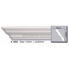 Карниз поліуретановий гладкий (2.44м) Harmony Decor K 1204