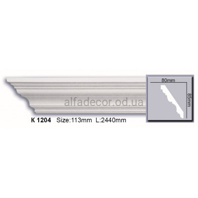 Карниз полиуретановый гладкий (2.44м) Harmony Decor K 1204 купить в Одессе