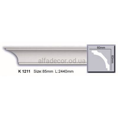 Карниз полиуретановый гладкий (2.44м) Harmony Decor K 1211 купить в Одессе