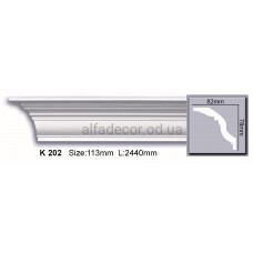 Карниз поліуретановий гладкий (2.44м) Harmony Decor K 202