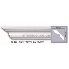 Карниз поліуретановий гладкий (2.44м) Harmony Decor K 203