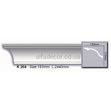 Карниз полиуретановый гладкий (2.44м) Harmony Decor K 204