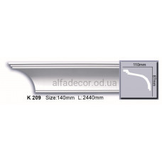Карниз полиуретановый гладкий (2.44м) Harmony Decor K 209