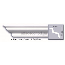 Карниз полиуретановый гладкий (2.44м) Harmony Decor K 216