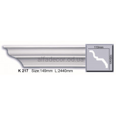 Карниз полиуретановый гладкий (2.44м) Harmony Decor K 217