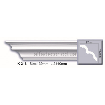 Карниз полиуретановый гладкий (2.44м) Harmony Decor K 218 купить в Одессе