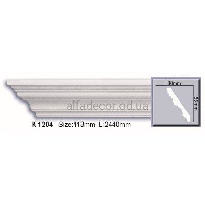 Карниз полиуретановый гладкий (2.44м) Harmony Decor K 1204 купить в Одессе
