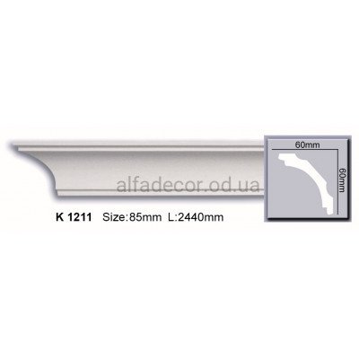 Карниз полиуретановый гладкий (2.44м) Harmony Decor K 1211 купить в Одессе