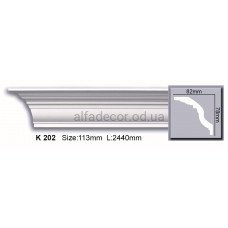 Карниз поліуретановий гладкий (2.44м) Harmony Decor K 202
