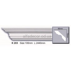 Карниз поліуретановий гладкий (2.44м) Harmony Decor K 203