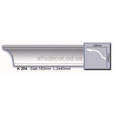 Карниз поліуретановий гладкий (2.44м) Harmony Decor K 204