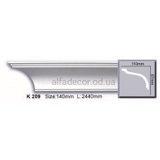 Карниз полиуретановый гладкий (2.44м) Harmony Decor K 209
