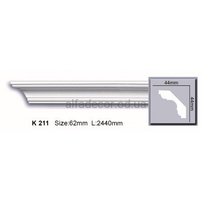 Карниз полиуретановый гладкий (2.44м) Harmony Decor K 211 купить в Одессе