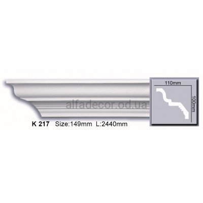 Карниз полиуретановый гладкий (2.44м) Harmony Decor K 217 купить в Одессе