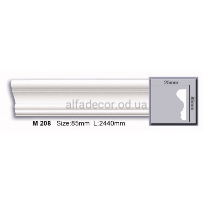 Молдинг полиуретановый гладкий (2.44м) Harmony Decor M 208 купить в Одессе