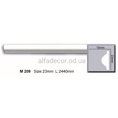 Молдинг поліуретановий гладкий (2.44м) Harmony Decor M 209 купити в Одесі