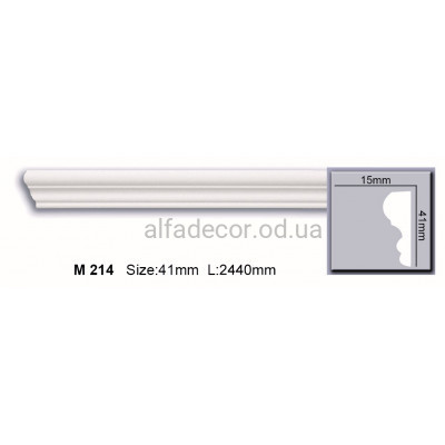 Молдинг поліуретановий гладкий (2.44м) Harmony Decor M 214 купити в Одесі