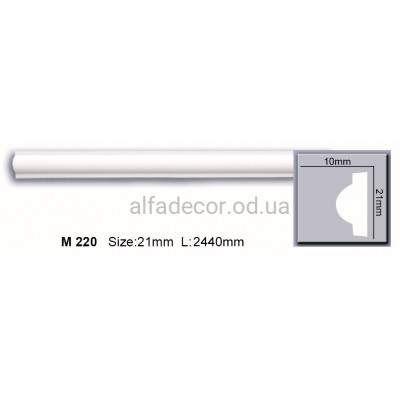 Молдинг поліуретановий гладкий (2.44м) Harmony Decor M 220 купити в Одесі