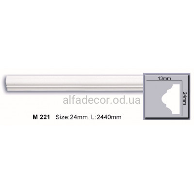 Молдинг поліуретановий гладкий (2.44м) Harmony Decor M 221 купити в Одесі