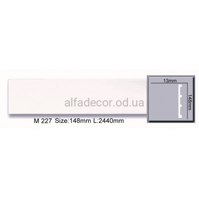 Молдинг(плінтус) поліуретановий (2.44м) Harmony Decor M 227 купити в Одесі
