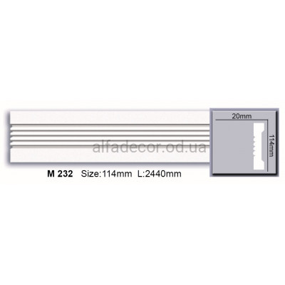 Молдинг полиуретановый гладкий (2.44м) Harmony Decor M 232 купить в Одессе