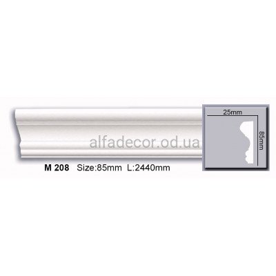 Молдинг поліуретановий гладкий (2.44м) Harmony Decor M 208 купити в Одесі
