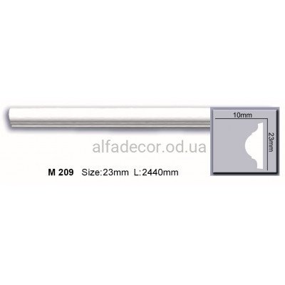 Молдинг полиуретановый гладкий (2.44м) Harmony Decor M 209 купить в Одессе