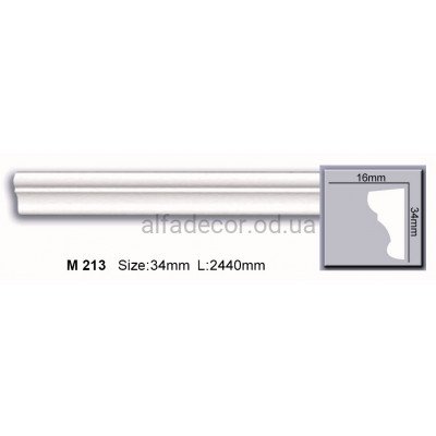 Молдинг полиуретановый гладкий (2.44м) Harmony Decor M 213 купить в Одессе