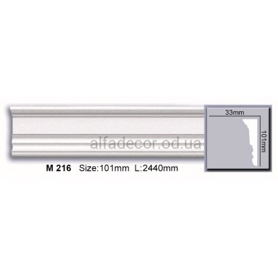 Молдинг полиуретановый гладкий (2.44м) Harmony Decor M 216 купить в Одессе