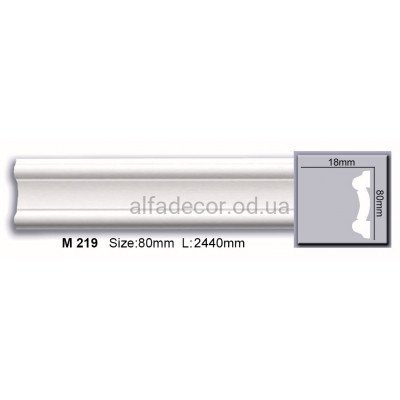 Молдинг полиуретановый гладкий (2.44м) Harmony Decor M 219 купить в Одессе