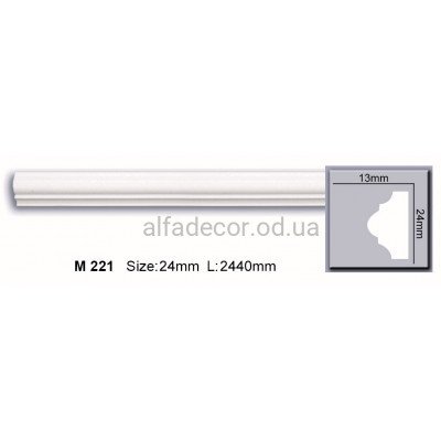 Молдинг полиуретановый гладкий (2.44м) Harmony Decor M 221 купить в Одессе