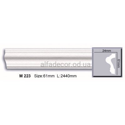 Молдинг полиуретановый гладкий (2.44м) Harmony Decor M 223 купить в Одессе