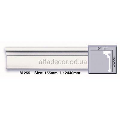 Молдинг поліуретановий гладкий (2.44м) Harmony Decor M 255 купити в Одесі