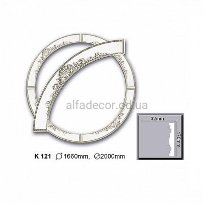 Розетка(молдинг радіальний) поліуретанова Harmony Decor KR 121 купити в Одесі