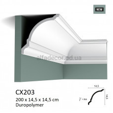 Карниз(плінтус) стельовий дюрополімерний CX203 Orac Decor