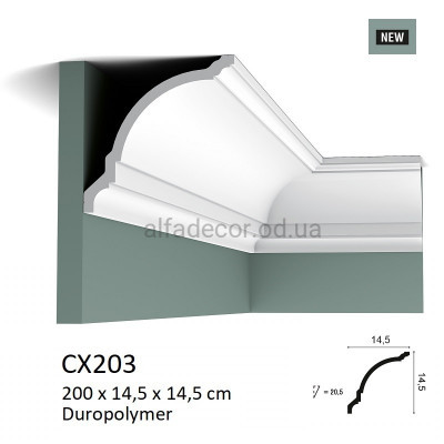 Карниз(плинтус) потолочный дюрополимерный CX203 Orac Decor купить в Одессе