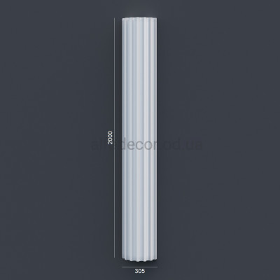 Напівколона(ствол) фасадна з канелюрамі (2.00м) Prestige Decor LC 102-21 HALF купити в Одесі